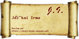 Jókai Irma névjegykártya